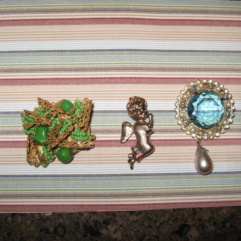 Three Vintage Brooches....1 Ast & 2 Unbranded